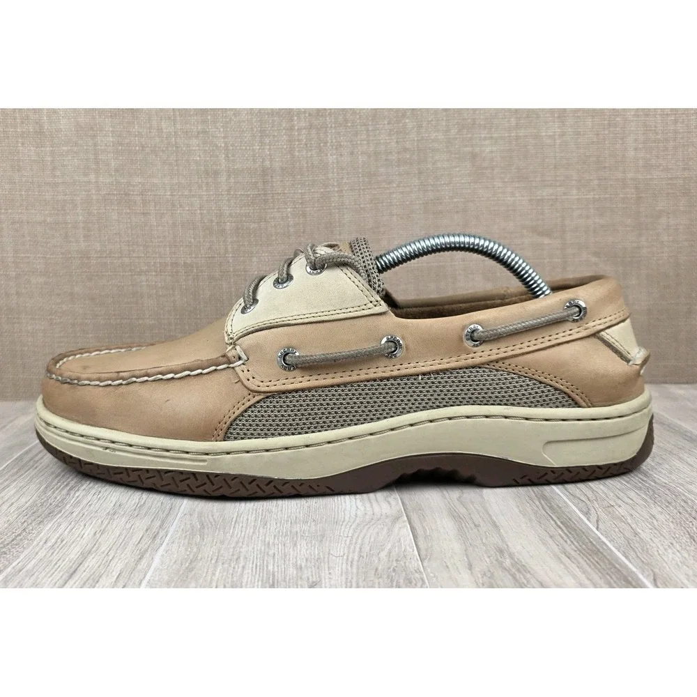 Sperry Top-Sider Billfish 3-Eye Men's Tan Leather Lace-Up Boat Shoes US 10M